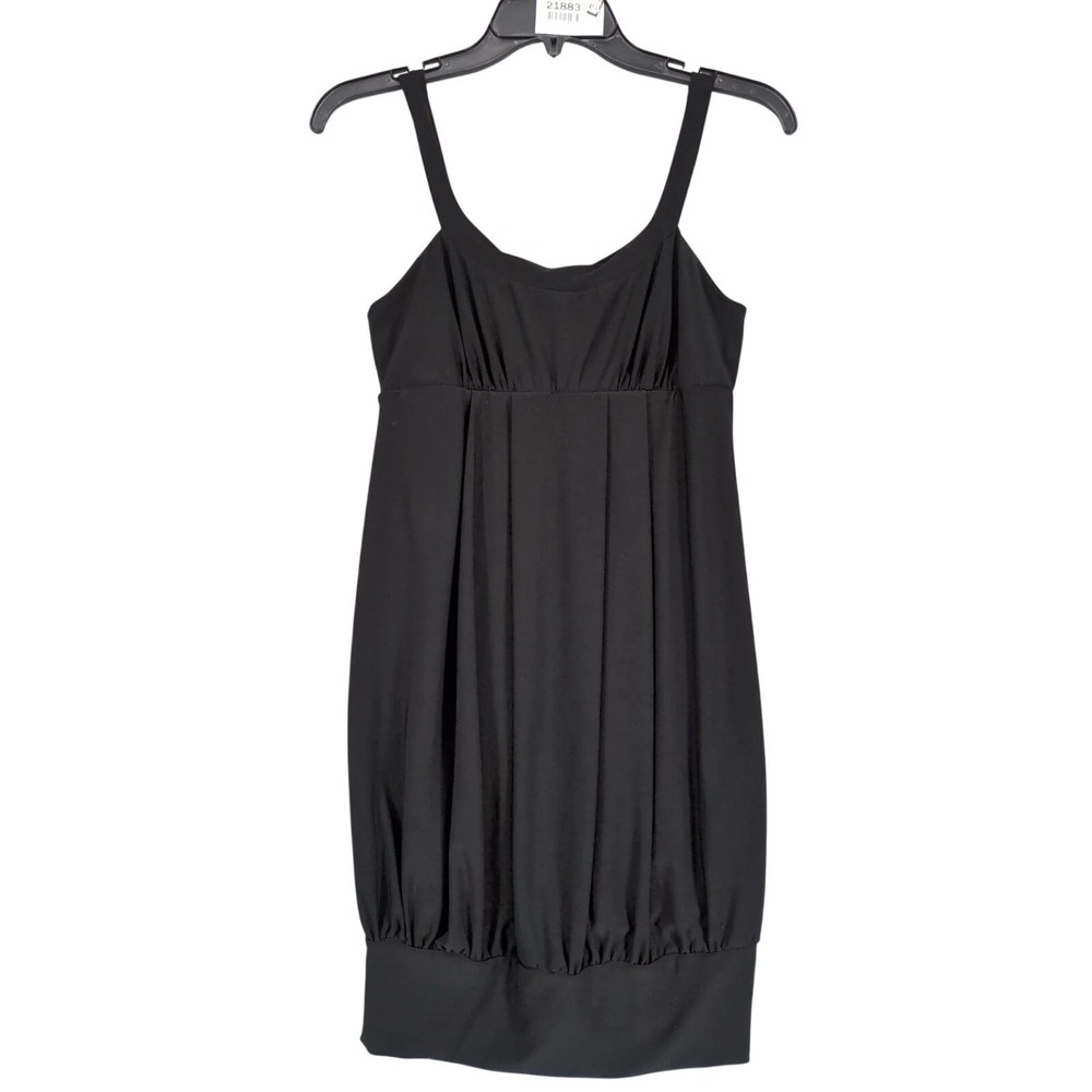 Windsor Black Bubble Mini Babydoll Dress Sz M Empire Waist Stretch Made USA Y2K
